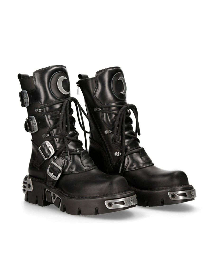 Women New Rock | Boot Black Reactor M-373Luna-S1