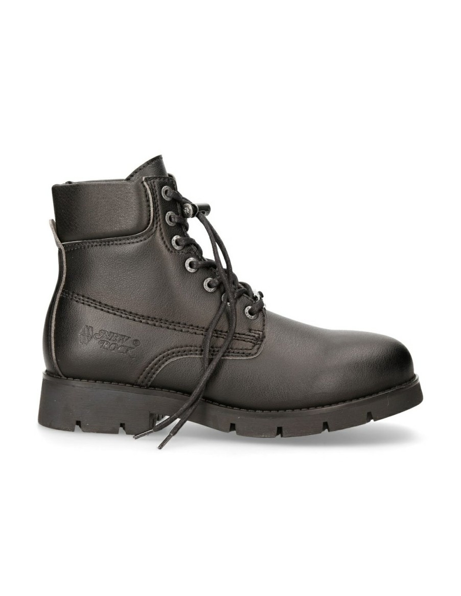 Women New Rock | Ankle Boot Black Ranger With Laces M-Ranger046-V1